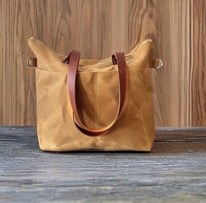 Leather <b>Canvas</b> <b>Tote</b> Bag Large Capacity Vintage Shoulder Handbag Travel Work Shopping Durable Open Embroidery LCTB-0013 - Product Image 4