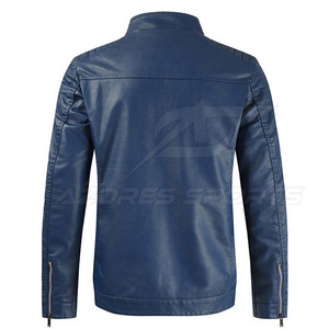 Chaqueta de Cuero para Hombre, PU Suave, Cierre Frontal con Cremallera, Corte Ajustado Informal, Otoño Invierno, Ecológica, Transpirable, Estilo Urbano - Product Image 2