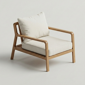 Modern Outdoor Garden <b>Sofa</b> Set With <b>Wood</b> <b>Frame</b> And High-Density Foam Cushions Durable Design For Patio Use - Product Image 5