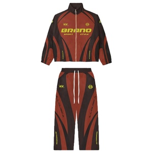 Ensemble coupe-vent deux pièces imperméable 2026 personnalisé avec veste à capuche zippée et pantalon court, imprimé sérigraphié - Product Image 1