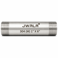 Raccord de tuyau en acier inoxydable 304 durable, filetage mâle 1 pouce x 6 pouces, pour réseaux de distribution d'eau, d'huile et de gaz