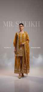 Shalwar Kameez en coton brodé pour femmes, tendance été, 3 pièces, prêt-à-porter, grandes tailles, très demandé. - Product Image 3