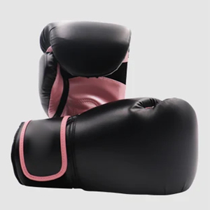 ถุงมือฝึกซ้อมมวย PU สีดำชมพู พร้อมแถบเวลโคร สำหรับการฝึกซ้อมและการต่อยกระสอบทราย เหมาะสำหรับทุกเพศ อายุ 14 ปีขึ้นไป - Product Image 1
