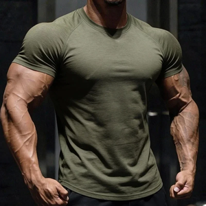 T-shirt de sport pour homme, confortable et respirant, 100% coton, 200 grammes, coupe ample, fitness formel, entraînement avec motif - Product Image 1