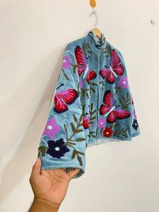 Manufacturer Eco-Friendly Woven Lightweight Reversible Boho <b>Velvet</b> Suzani <b>Jacket</b> with Butterfly Motif Winter Statement Outwear - Product Image 3