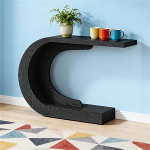 Consolle a C per Corridoio con Design Ispirato alle Onde, Utilizzabile come Divanetto d'Ingresso o Tavolino Laterale per Soggiorno - Product Image 3