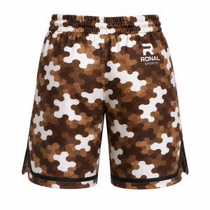 Shorts de basketball pour hommes adultes respirants de haute qualité, 100% polyester, séchage rapide, couleur unie, couleurs personnalisées, logo personnalisé - Product Image 2