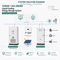 Armoire BESS hybride Grid 261 kWh à refroidissement liquide 832 V LiFePO4 125 kW pour stockage d'énergie en micro-réseaux C&I