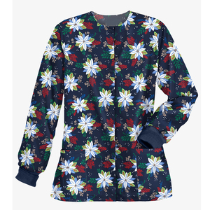 เสื้อแจ็คเก็ตสครับพิมพ์ลายทางการแพทย์แขนยาวสำหรับผู้หญิง ชุดยูนิฟอร์มพยาบาลทันตแพทย์ เสื้อทำงานในโรงพยาบาลสำหรับผู้หญิง - Product Image 3