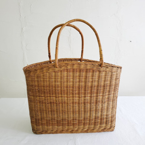 <b>Wicker</b> <b>storage</b> <b>baskets</b> picnic beach camping organizer natural rattan <b>basket</b> hamper woven by hand - Product Image 4