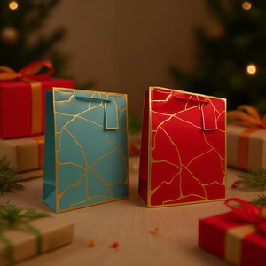 Borsa Regalo ILAN 18x24x8cm Taglia S con Design a Motivo Craquelé per Confezioni Regalo - Product Image 3