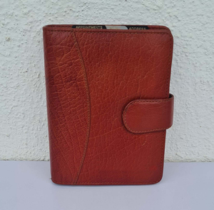 Portafolio de negocios de cuero sintético para hombres y mujeres, organizador de piel sintética de grano superior hecho a mano - Product Image 5