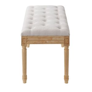 Panca imbottita trapuntata da 16 pollici con cuscino imbottito in schiuma e gambe in legno di gomma per ingresso, palestra, fondo letto, ottoman, poggiapiedi, sgabello - Product Image 1