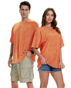 เสื้อยืดเบสิคทรงโอเวอร์ไซส์ ผ้าฟอกสี 280 กรัม คอเสื้อแบบดรอปโชว์เดอร์ เสื้อเบสิคผู้ชาย วินเทจ แขนสั้น สีพื้น เสื้อยูนิเซ็กส์ - Product Image 2