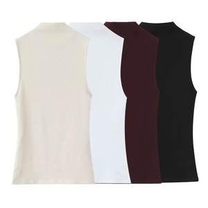 Camisetas sin mangas casuales de moda para mujer 2025, transpirables, antipilling, 100% poliéster, tela de sarga, cuello redondo, tirantes finos - Product Image 1