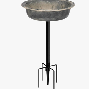 Bain d'oiseaux rond en métal Rieleigh avec piquet en métal, bain pour oiseaux sauvages avec support en fer, bain d'oiseaux en cuivre - Product Image 2
