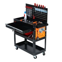 Armoire Métallique Roulante à Trois Niveaux pour Réparation Automobile, 7 Tiroirs, Verrouillage à Clé, Options OEM/ODM, Capacité de Charge 300 kg, Longueur Personnalisable