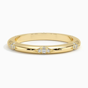 Anillo de banda minimalista con diamantes de corte compartido LR - Product Image 2