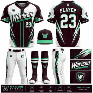 Warison Industries Baseball Jersey And Pant Set With Socks And Caps Polyester Made Quick Dry Unisex Softball Uniform Kit - Product Image 2