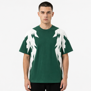 Summer Men's Premium Cotton O-Neck Graphic <b>Patchwork</b> T-<b>Shirt</b> Regular Fit Short Sleeve Casual Streetwear Customized T-<b>Shirt</b> - Product Image 2