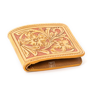 Cartera Trifold de Cuero Genuino con Diseño Floral para Hombre, con Bloqueo RFID, Estilo Western Hipster, con Borla - Product Image 3