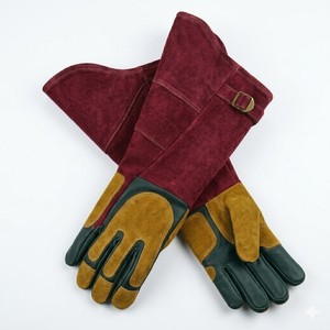 Industrial Strength Welding Leather Gloves Heat Resistant Fireproof Long Cuff Gauntlet Welders Safety Gloves Europe - Product Image 5