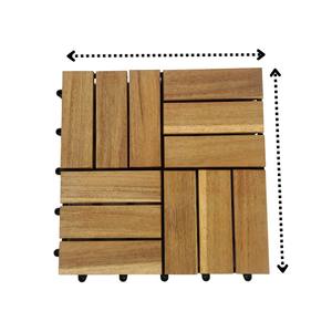 Dalles de terrasse en acacia 300*300mm, dalles de sol emboîtables pour l'intérieur et l'extérieur, décoration de jardin, terrasse et cour arrière - Product Image 3