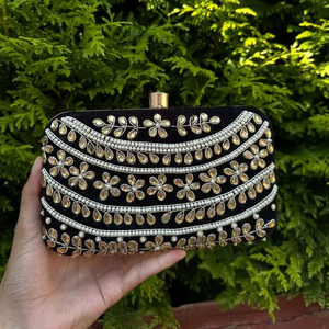 กระเป๋าถือปักลายสำหรับงานปาร์ตี้ งานแต่งงาน ทำมือ ประดับคริสตัล เพชร พลอยเทียม กระเป๋าคลัทช์สำหรับงานเลี้ยงอาหารค่ำ ปักลูกปัด - Product Image 1
