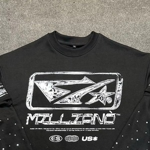 เสื้อยืดแขนยาวคอกลมผู้ชาย Mallzano สไตล์สตรีทแวร์ พิมพ์ลายโลโก้ ทรงปกติ เนื้อผ้าเจอร์ซีย์ระบายอากาศได้ดี - Product Image 5