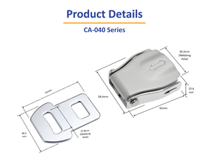Boucle de ceinture de sécurité à bascule en acier série CA-04 pour systèmes de harnais de course tout-terrain - Product Image 2