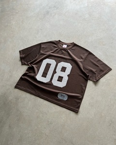 ผู้ผลิตเสื้อยืดสตรีทแวร์ทรงบ็อกซี่ พิมพ์ลายสกรีนหมายเลข 08 แบบตาข่ายหนา คุณภาพสูง รับผลิตตามสั่ง (OEM) สำหรับเสื้อฟุตบอล - Product Image 3