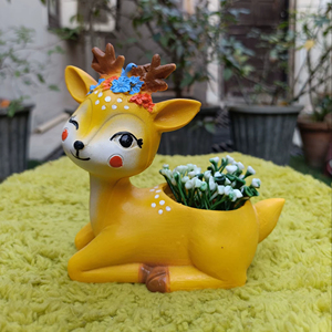 Wholesale Deer Model Modern Home & Garden Small Size Polyresin Handmade Eco-Friendly Indoor Office Desk Flower Pots & Planters - Product Image 1