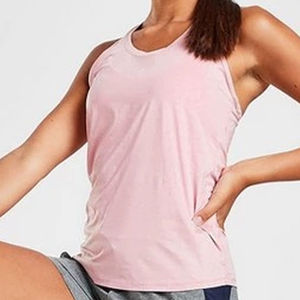 New Arrival Women's Pink O-Neck Knitted Tank <b>Top</b> Solid Color Breathable Casual Style Regular Length - Product Image 3