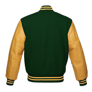 แจ็คเก็ตเบสบอล Letter Man รุ่น Varsity สำหรับผู้ชาย สีดำ ผ้าแคนวาสแบบปกติ เคลือบกันน้ำ เป็นมิตรกับสิ่งแวดล้อม ลายพราง - Product Image 4