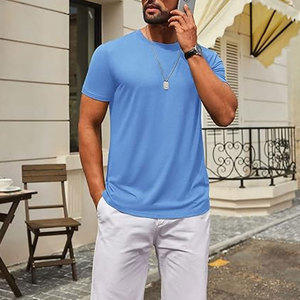 T-shirts pour hommes à manches courtes, col rond, t-shirts décontractés classiques, basiques, doux, confortables, à porter tous les jours, tissu respirant - Product Image 2
