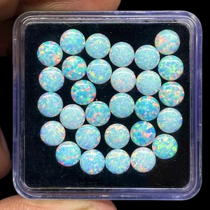 Opales australiennes naturelles rondes de 5 mm, cabochons, pierres précieuses créées en laboratoire, lot, prix de gros, en vrac, pour bijoux, opales en vrac - Product Image 3