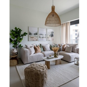 <b>Wooden</b> <b>Frame</b> Minimalist Vietnam Origin Beige Color Warranty 210x150cm Space Saving Corner <b>Sofa</b> L Shape Living Room <b>Sofas</b> - Product Image 5