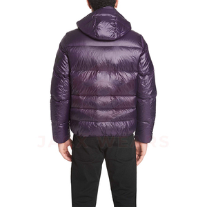 Blouson matelassé pour homme en toile, col montant, imprimé dessin animé, léger, rembourré, violet brillant, effet bulle, hiver - Product Image 2