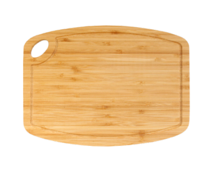 Tabla de cortar de bambú natural con asa y ranura para jugo, rectangular, para servir en la cocina, carne, pizza, de Vietnam. - Product Image 1