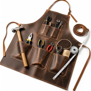 Delantal de Cuero Resistente de Primera Calidad con Múltiples Bolsillos para Taller, Carpintería, Trabajos en Madera, Barbacoa, Cocina y Uso Industrial - Product Image 2