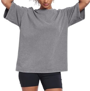 Camiseta de mujer con lavado ácido, 180GSM, algodón transpirable, estilo vintage, informal, fabricante OEM de marca privada para uso femenino - Product Image 5