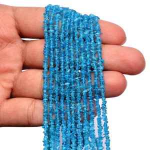 Perles lisses en Apatite AAA+ 2mm-3mm, pépites naturelles d'Apatite Néon non taillées, pierres semi-précieuses en vrac pour la fabrication de bijoux - Product Image 3