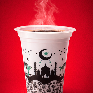 Vaso de Plástico PP de 200 ml con Diseño de Mezquita y Luna Creciente, Redondo, de Pared Simple, Impresión Digital, para Bebidas - Product Image 2