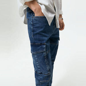 Men's Mid <b>Waist</b> High Street Straight Denim <b>Jeans</b> Loose Fit Multi Pockets Eco-Friendly Breathable Quick Dry Travel Wear - Product Image 5