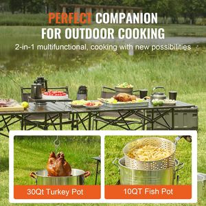 Set Friggitrice per Tacchino da 30 Qt e Vaporiera per Pesce da 10 Qt, Pentola per Friggere Frutti di Mare in Alluminio per Esterni con Bruciatore a Propano da 54.000 BTU - Product Image 6