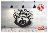 Décoration murale de sorcière d'Halloween, panneau en bois gravé moderne, forme irrégulière, multifonctionnel, emballage individuel
