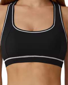 Conjunto Deportivo para Mujer, Bra Deportivo en Contraste Blanco y Negro y Leggings de Cintura Alta, Elásticos, para Yoga, Fitness, Gimnasio, Personalizables, OEM, Venta al Por Mayor - Product Image 3