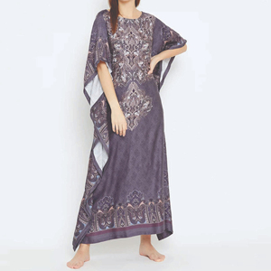Robe Kaftan en Tissu Crêpe Coupe Ample Longue Fournisseur Grossiste Fabricant Vêtement Personnalisé Kaftan - Product Image 4