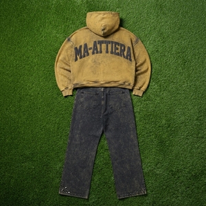 Conjunto Deportivo Personalizado para Hombre, Sudadera con Capucha y Pantalones Jogger en Dos Tonos Marrón y Negro, Felpa de Algodón, Ropa Deportiva Urbana, Venta al Por Mayor OEM - Product Image 6