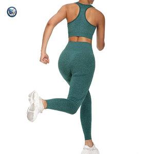 Conjunto de yoga, ropa deportiva transpirable, traje de entrenamiento con pantalones de yoga y sujetador deportivo para mujer - Product Image 6